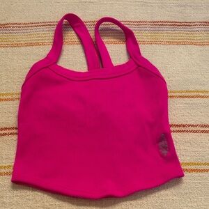 XS/S - NWOT - Free People - All Clear Hot Pink Ribbed Cropped Tank Top